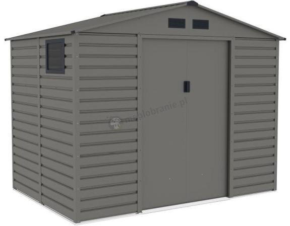 Domek ogrodowy garaż blaszak Dummer 277x195x221cm (4,8m2) – Srebrny ciemny GA15