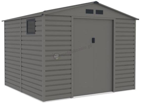 Domek narzędziowy z oknem Dummer 277x259x221cm (6,5m2) – Srebrny ciemny GA15