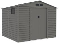 Domek narzędziowy z oknem Dummer 277x259x221cm (6,5m2) – Srebrny ciemny GA15