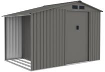 Domek narzędziowy z drewutnią Wipper 278x191cm (3,7m2) Srebrny ciemny GA15