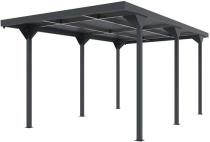 Nowoczesna jednospadowa wiata garażowa Gert 284x546cm - Antracyt
