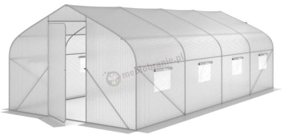 Foliak ogrodowy 3x6m Jasmin z drzwiami na zawiasach - biały