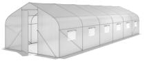 Duży tunel foliowy metalowy 3x9m z drzwiami Jasmin – biała siatka wzmacniająca
