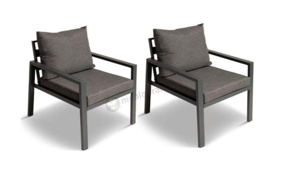 Zestaw 2 foteli ogrodowych Sodor - Dark Grey - 2szt