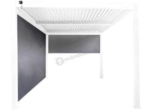 Roleta zacieniająca do pergoli tarasowej na ścianę 4m - Lufel - 377x236cm - White