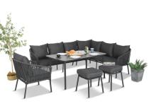 Grafitowy narożnik ogrodowy Rope Style Kostto Corner