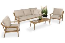 Komplet mebli aluminiowych na taras dla 5 osób - Else Set - Creme