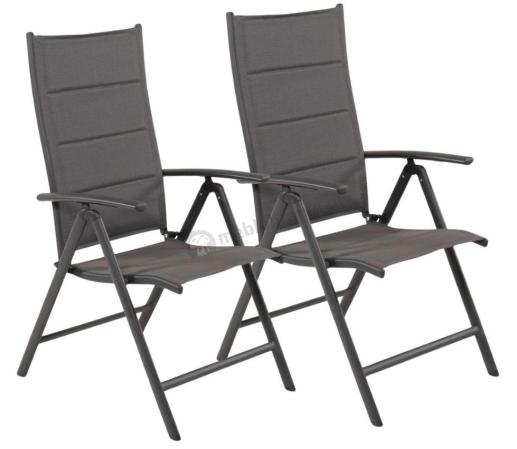Komplet krzeseł ogrodowych składanych aluminium Kanbery - Antracite - 2szt