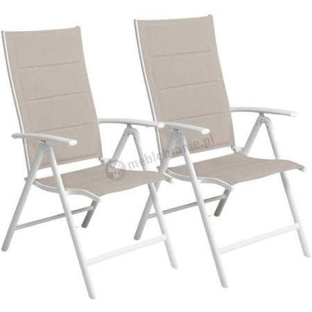 Zestaw składanych krzeseł aluminiowych Kanbery - White - 2szt