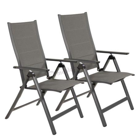 Składane krzesła ogrodowe - aluminium - Daven - Antracite - 2szt