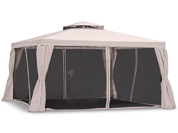 Nowoczesny pawilon ogrodowy aluminiowy 3x4 z moskitierą Okapi Max Kremowy