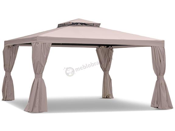Aluminiowy pawilon ogrodowy 3x4 z zasłonami Okapi Kremowy