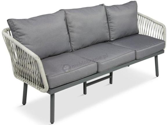 Nowoczesna jasnoszara trzyosobowa sofa ogrodowa 182 cm Postigo