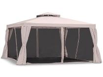 Mocny pawilon ogrodowy aluminiowy 4x4 z moskitierą Okapi Max Kremowy