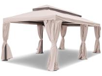 Kremowy pawilon ogrodowy 3x6 z zasłonami metalowy Okapi
