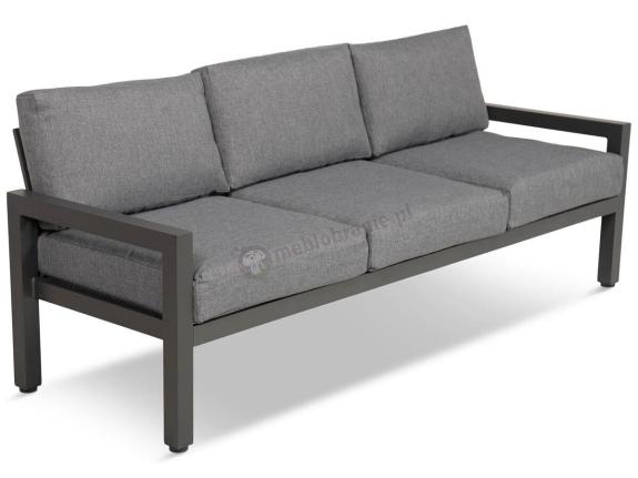 Duża sofa trzyosobowa na taras Calamba 193cm - aluminium Grey