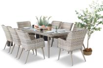 Technorattanowy zestaw ogrodowy ze stołem i 8 fotelami Tonitto Dining - Beige