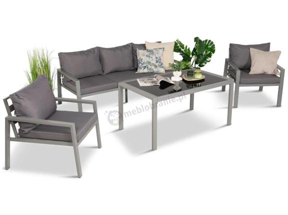 Metalowe meble ogrodowe szare dla 5 osób Sodor Dining