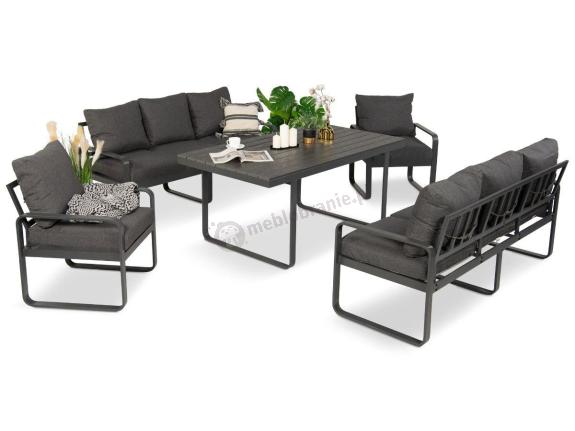 Komplet mebli tarasowych dla 8 osób - 2 sofy, 2 fotele i wysoki stół 160cm - Panaon Grande DG