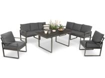 Komplet mebli tarasowych dla 8 osób - 2 sofy, 2 fotele i wysoki stół 160cm - Panaon Grande DG