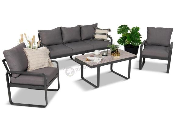 OUTLET - Szare nowoczesne meble na taras - zestaw z sofą i fotelami - Panaon Dining GG