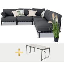 Eleganckie meble ogrodowe modułowe Salve Slate - 5 elementów