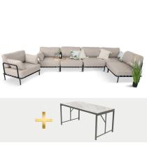 Meble modułowe na taras w stylu loft Salve Beige 5 Plus