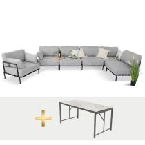 Meble modułowe na taras w stylu loft Salve Chrome 5 Plus