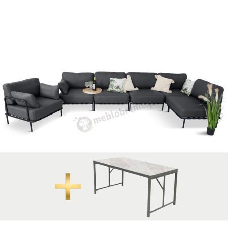 Meble modułowe na taras w stylu loft Salve Slate 5 Plus