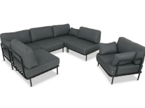 Meble modułowe na taras w stylu loft Salve Slate 5 Plus