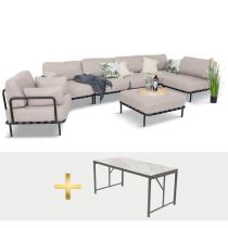 Meble modułowe premium na 7 osób Salve Beige 5 Comfort