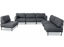 Nowoczesne meble wypoczynkowe na taras - narożnik Salve Slate 6 modułów