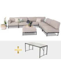 Modułowe meble tarasowe wypoczynkowe Salve 6 Midi Beige