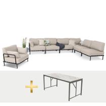 Duży zestaw mebli modułowych na taras Salve Beige 6 Plus