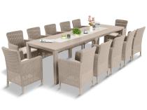 Duży zestaw ogrodowy dla 12 osób z dużym stołem Meblobranie TJD12 cappuccino