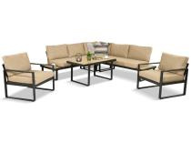 Komplet mebli na taras dla 7 osób - narożnik z fotelami - Panaon Corner WB