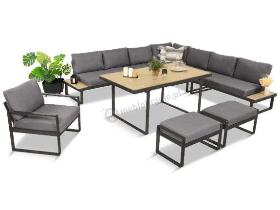 Zestaw mebli ogrodowych z narożnikiem, wysokim stołem i fotelem - Panaon Corner XXL - WG