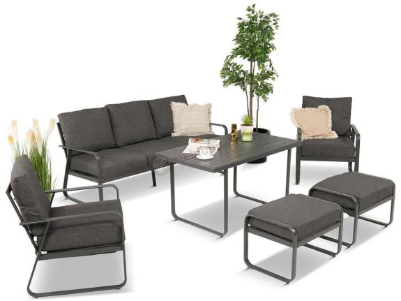 Szary komplet nowoczesnych mebli na taras Ater Dining - Dark Grey
