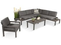 Grafitowy narożnik 222x222cm z fotelem - Calamba Corner