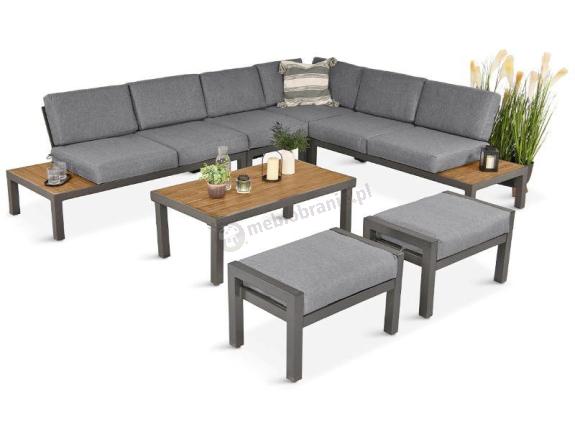 Nowoczesny narożnik modułowy na taras - Calamba Corner XL - Grey