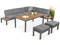 Szary modułowy narożnik z wysokim stołem 160cm Calamba Corner XL