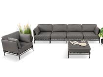 Komplet tapicerowanych mebli tarasowych Dandy - 4 elementy + fotel +pufa