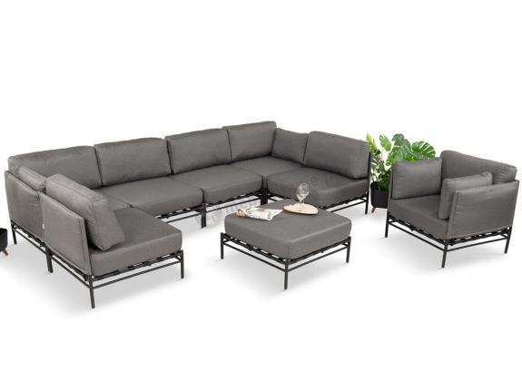 Nowoczesne meble modułowe ogrodowe Dandy - 6 elementów +fotel +pufa