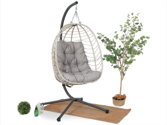 Fotel wiszący ogrodowy Foldo Beige Taupe