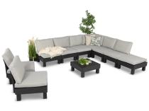 Duży zestaw mebli modułowych na taras dla 9 osób Elements grafit