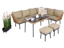 Beżowy narożnik na taras 185x240cm Postigo Corner XL Nature