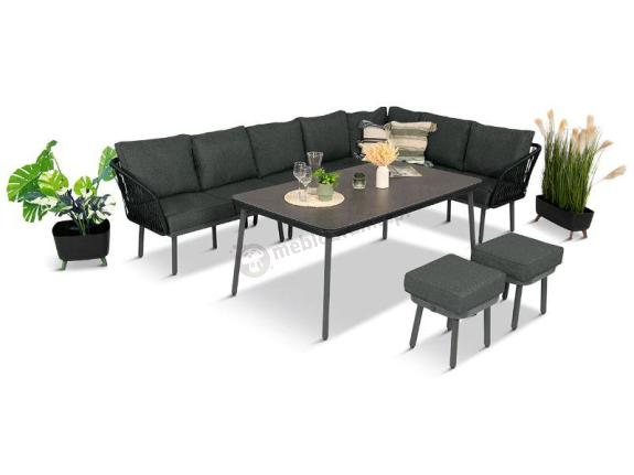 Duży narożnik na taras 240x240cm rope style Postigo Corner XXL Dark Grey