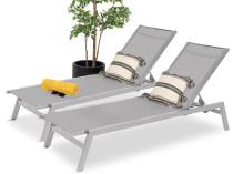 Komplet leżaków ogrodowych z regulacją Erebu - Silver 2szt.