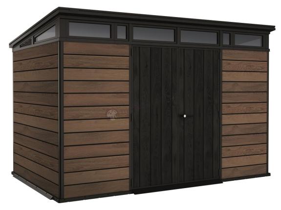 Duży domek narzędziowy Keter Signature Pent 11x7 Walnut Brown (7,5m2)
