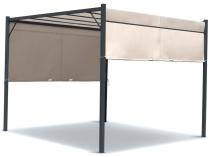 Kremowa pergola tarasowa Horn 3x4 z roletą